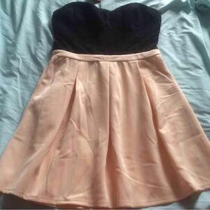 Mstylelab Black and Peach Strapless Dress